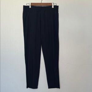 Quince Side Stripe Ankle Pants Athletic Stretch Navy Blue Size Medium